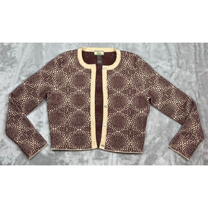 Issa London Women's Small Knit Cotton Blend Cropped Cardigan